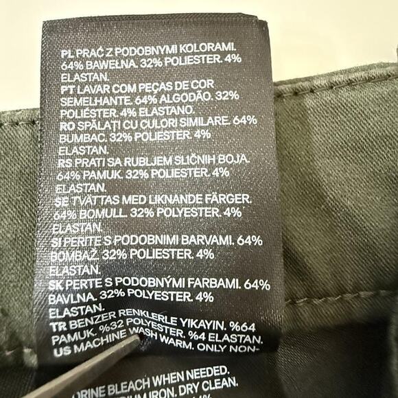 H&M Pants Womens 8 Olive Green Chino Slim Fit Stretch Ankle‎ Dress Casual Office - Picture 12 of 16